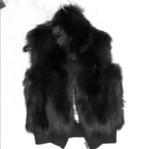 Black fox fur vest